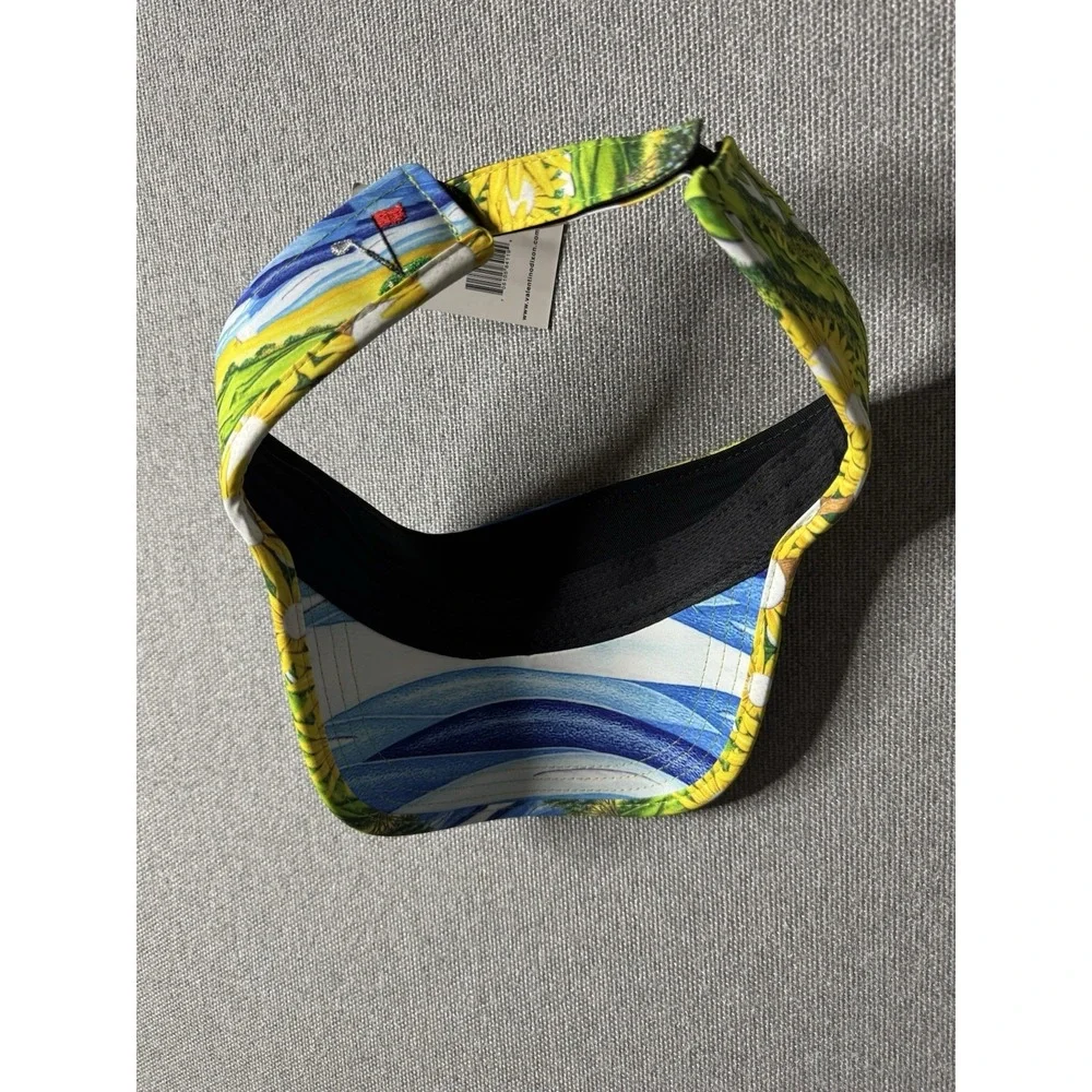 Valentino Dixon Women's Golf Adj. Performance Visor Sunflowers Scenic Landscape.